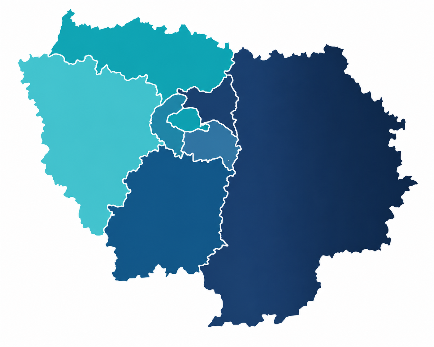 Carte des départements d'Île-de-France